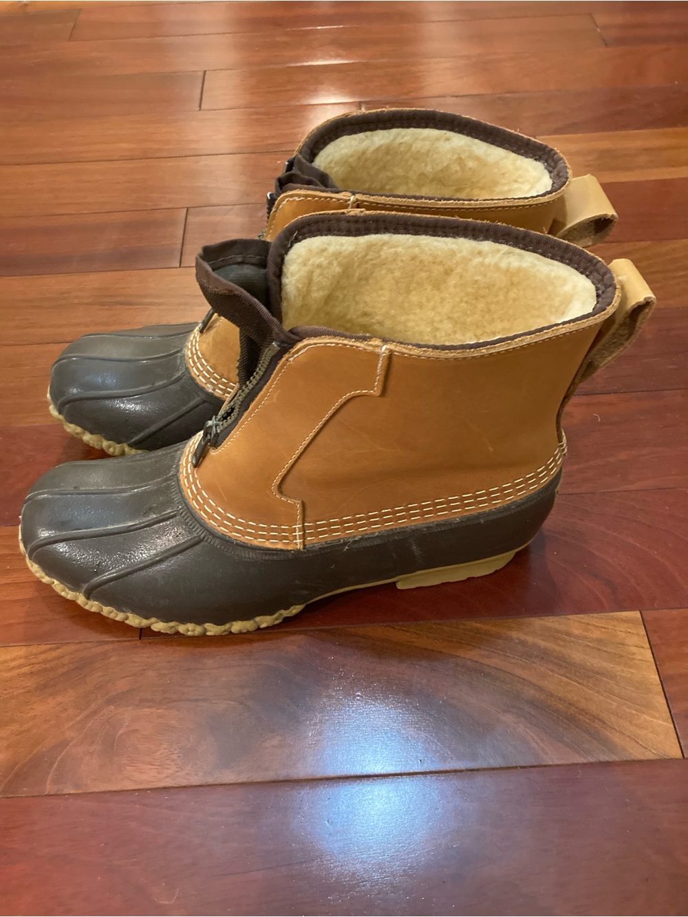 L.L. Bean Brown and Tan Waterproof Duck Boots
